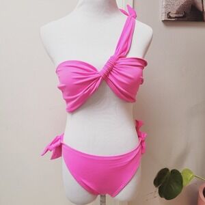 NWT Fredericks of Hollywood Laguna Bikini Set 1X/2X Plus Hot Pink Nylon Stretch‎